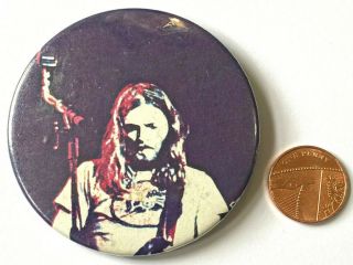 PINK FLOYD - DAVID GILMOUR - Old OG Vtg 1970 ' s Very Large Button Pin Badge 63mm 2