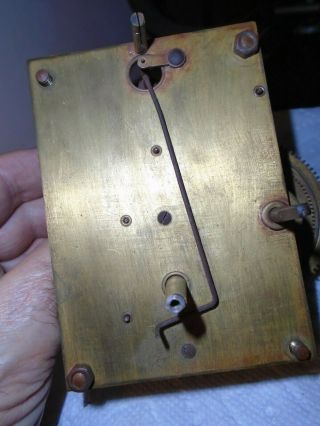 Antique - American - 8 Day Weight Wall Clock Movement - Ca.  1900 - To Restore - E70