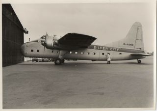 Large Vintage Photo - Silver City Airways Bristol B170 G - Anwn