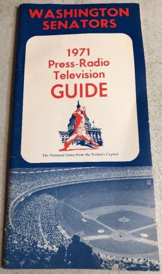 1971 Washington Senators Mlb Baseball Press Radio Television Media Guide