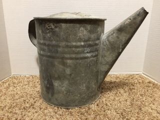 Vintage/antique Galvanized Watering Can/jug Large Size 10 Missing Spout & Handle