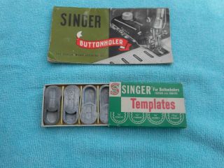 Singer Buttonholer 160506 Vintage Unit,  Case,  8 Templates W/ Instruction Book 3