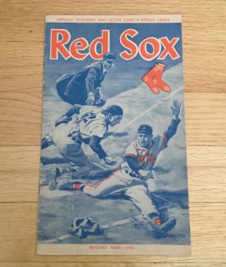 Boston Red Sox Fenway Park Official Vintage 1961 Program Scorecard V Ny Yankees