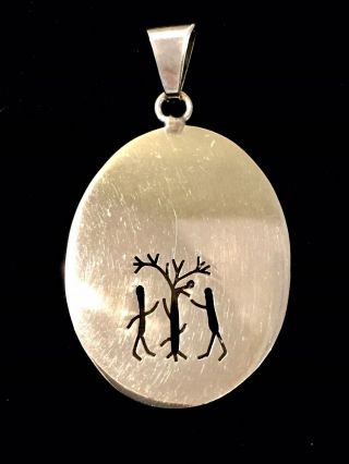 Vintage Sterling Silver 925 Tree Of Life Oval Pendant 16g Cut Out 1 - 3/4 "