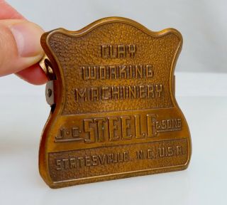 Clay Machinery Vintage Antique Advertising Brass Paper Clip - 80747