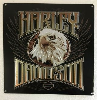 Ande Rooney Harley Davidson Eagle Stare Tin Hd Motorcycle Garage Man Cave Sign