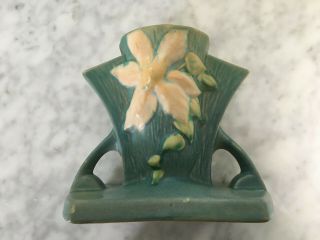 Vintage Roseville U.  S.  A.  Pottery Vase,  5 " Tall,  192 - 5,  Teal