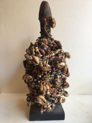 African Cameroon Wooden and Beaded Fali Ritual Fertility Doll (Ham Pilu) 2