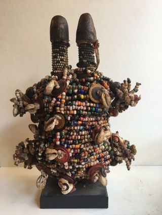 African Cameroon Wooden and Beaded Fali Ritual Fertility Doll (Ham Pilu) 3