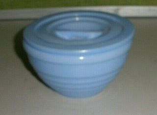 Vintage Wonderful Blue Lidded Bowl - Akro Agate Type Glass - Find