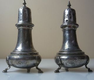 Antique Mueck - Carey Co.  Sterling Silver Salt And Pepper Shakers 124.  2grams