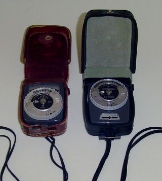 (2) Vintage Gossen Light Meters W/leather Cases West Germany N100 & Pilot