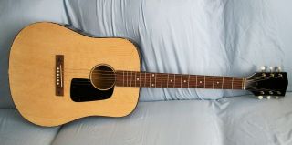 Vintage Kay ? Dreadnought Acoustic Guitar W/ Bolt - On - Neck,  Case (project)