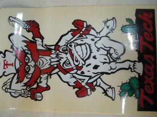 Vintage 1985 Texas Tech Raider Red Mascot Sticker Decal - - Ttu Sports
