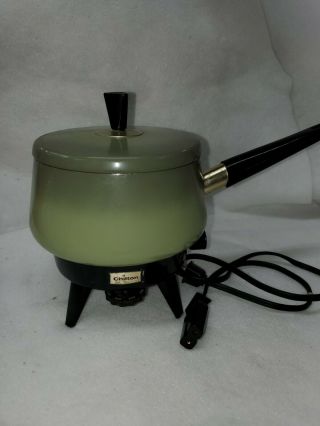 Vintage Chilton Electric Fondue Fully Automatic Metal Pot Red 92 Perfect