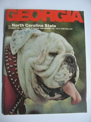 1973 University Of Georgia Football Vs North Carolina State Program Vince Dooley