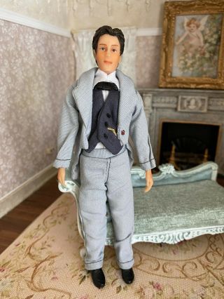 Vintage Miniature Artisan Dollhouse Doll Man Unique Artisan Sculpted England