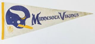 1960s Nfl Football Minnesota Vikings Full Size Pennant Flag 30 " Single Bar