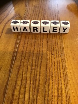 Harley Davidson Logo “dice”.  White With Hd Bar & Shield On 5 Sides.  No Numbers.