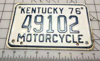 1976 Kentucky Motorcycle License Plate