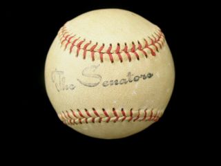 Vintage Baseball 1960`s Washington Senators Rfk Stadium Team Baseball Ball