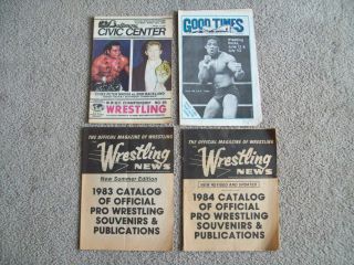 4 Vtg Pro Wrestling Program Catalogs 1980s Wwf/wwe Superfly Snuka Backlund Bruno