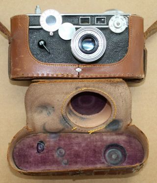 Vintage Argus C3 35mm Camera With F3.  5 50mm Lens With Leather Case & Strap