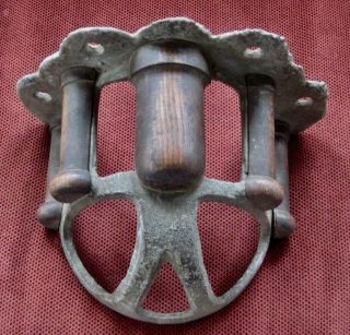 Antique Victorian Cast Iron And Wood Horse Tack Harness Bridal Holder Hook Rack