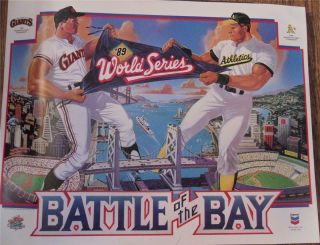 Vintage 1989 Battle Of The Bay San Francisco Giants Vs Oakland Athletics Poster