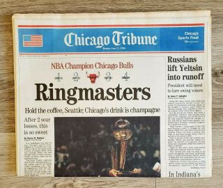 Chicago Tribune June 17,  1996 Nba Chicago Bulls Ringmasters Michael Jordan