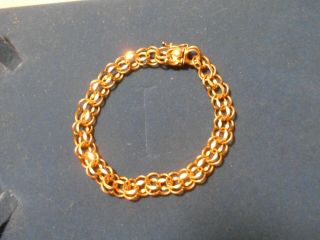 Vintage 14k Gold Filled Elco Charm Link Chain Bracelet