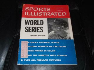 1956 Sports Illustrated Baseball York Yankees Mickey Mantle World Series