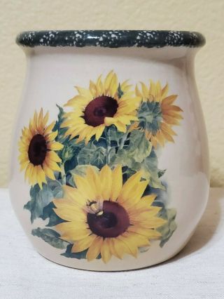 Home And Garden Party Sunflower Utensil Holder.  6 " H X 5 " W.  May 2001 Vintage