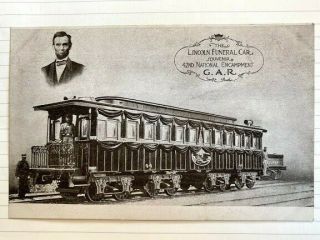Vintage 1908 Postcard Lincoln Funeral Car Souvenir 42nd National Gar Encampment