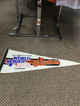 Vintage Baltimore Orioles 1983 World Series Champions Full Size Pennant Flag