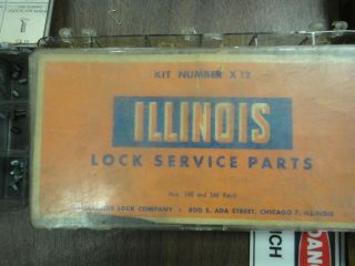 vintage locksmith Illinois door lock service parts kit X12 3