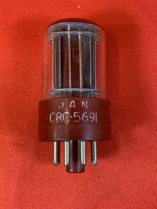 Vintage Rca Jan Crc 5691 (6sl7) Red Base Vacuum Tube - Tests Good