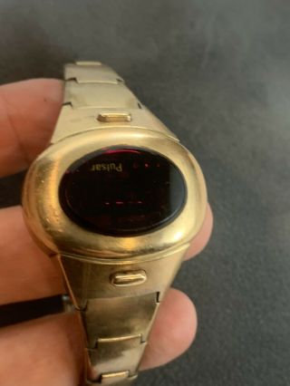 Vintage Ladies Pulsar Watch 14k Gold Filled By Time Computer Inc Not