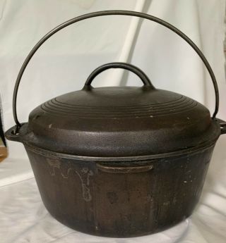 Antique Cast Iron Cook Pot W/insert & Lid; Wagner Ware Sidney 0 1269 B (?) ; 10 "