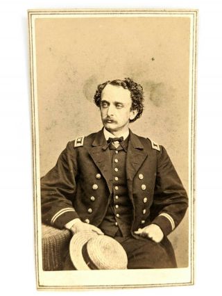 Civil War Cdv Union Navy Officer Soldier Photo Military Uniform Antique