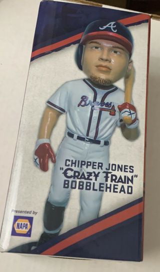 Chipper Jones Crazy Train Bobblehead 8/18/2018 Braves Sga Nib