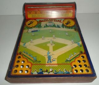 1923 Antique Hustler Toy Corp.  The Great American Baseball Game Tin & Wood Litho