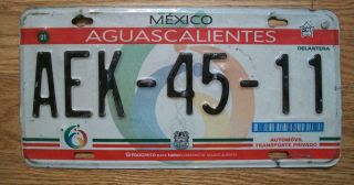 Single Mexico State Of Aguascalientes - Aek - 45 - 11 - Automovil