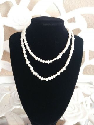 Very Pretty Vintage Real Pearl Necklace,  15 " Long.  Fresh Water,  Cultured?