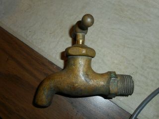 Vintage Brass Water Spigot.  No Front Spout Threads.  Turn Handle Great
