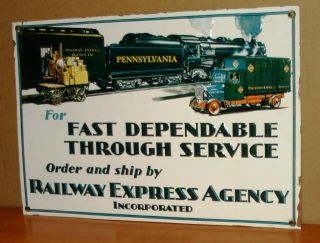 Railway Express Agency Incorporated Tin Sign Approx.  14 1/8 " X 9 5/8 "