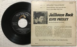 Vntg JailHouse Rock Elvis Presley Avon Production MGM “Jailhouse Rock” EPA - 4114 2