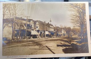 Vintage 1908 Perry Ny Rppc Photo Postcard Street View Main Street Perry York