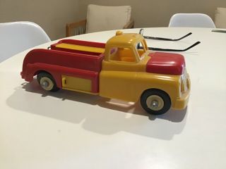 Vintage Marx Fix - All Wrecker Truck Red And Yellow Plastic Cool