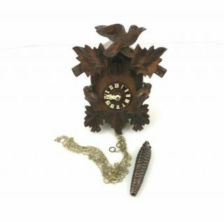 Antique Wooden Black Forest Cuckoo Clock Woodpecker Schmeckenbecher ? 2.  A5